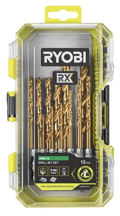 Súprava vrtákov Ryobi z kvalitnej ocele, max. priemer 10 mm