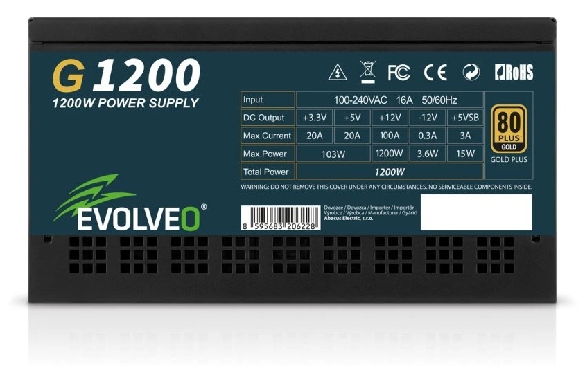 Zdroj Evolveo G1200 Black 1200W 80+ Gold, ATX 3.1 čierny Evolveo G1200 80+ Gold podporuje štandard ATX 3.1″ width=