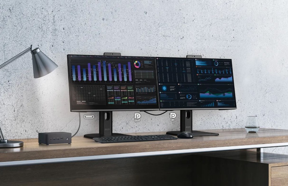 Monitor MSI PRO MP245PDG E14 čierny Monitor MSI PRO MP245PDG E14 pri práci s grafmi a dátami