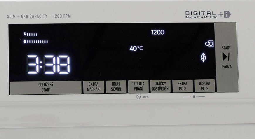 Práčka ETA 355790000A, ovládací panel
