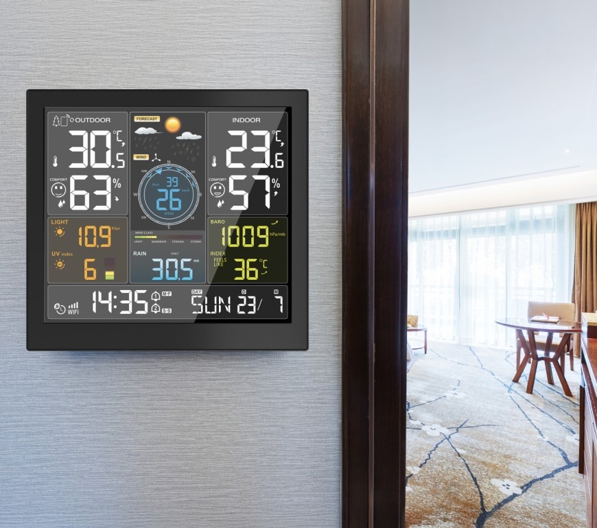 Meteostanica Solight TE93WIFI umiestnená v interiéri