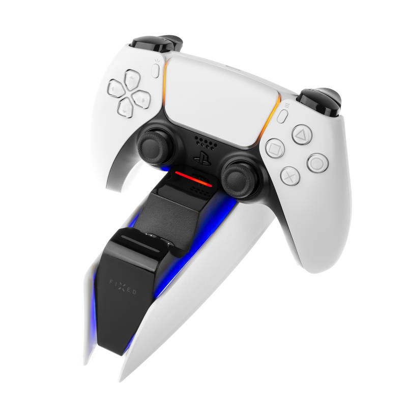 Dokovacia stanica FIXED pre dva bezdrôtové ovládače DualSense PlayStation 5 čierna/biela FIXED Dokovacia stanica pre PS5
