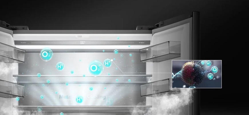Americká chladnička Hisense RQ768N4GVE, nerez, technológia HI-NANO