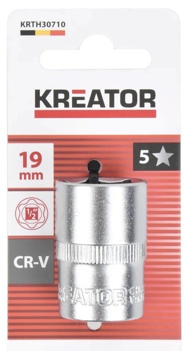 Nástrčná hlavica Kreator s rozmerom 19 mm, kvalitná oceľ