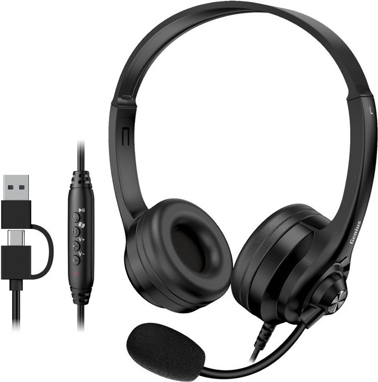 Profesionálny headset Genius HS-235U AI, čierna farba