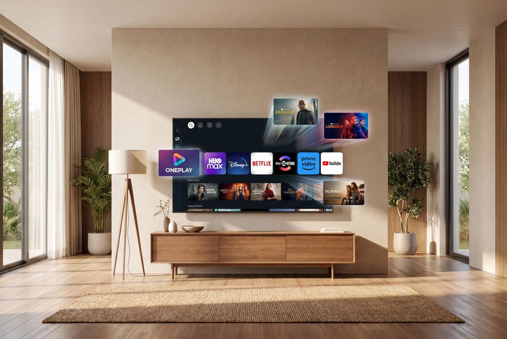 Televízor Sencor SLE 43US804B Domovská obrazovka Smart TV Sencor SLE 43US804B s ponukou obľúbených streamovacích služieb a aplikácií.