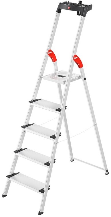 Hliníkové skladacie schodíky Hailo L80 ComfortLine so 4+1 stupňami