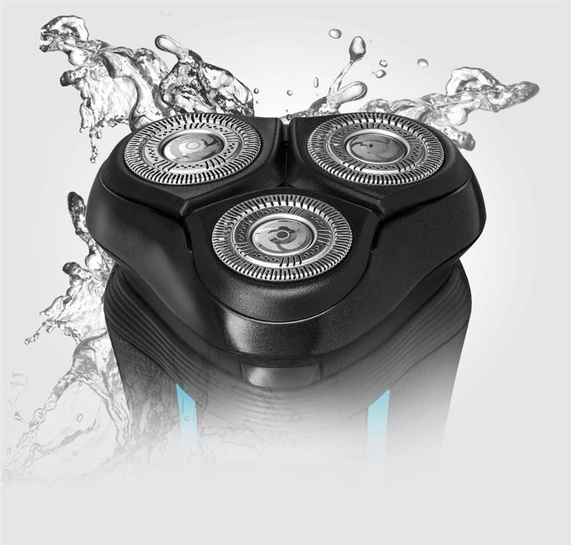 Holiaci strojček Remington R6000 R6 Style Series Aqua Rotary Shaver čierny/modrý