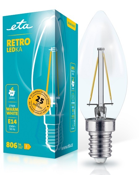 žiarovka ETAC35W6WWF01, retro