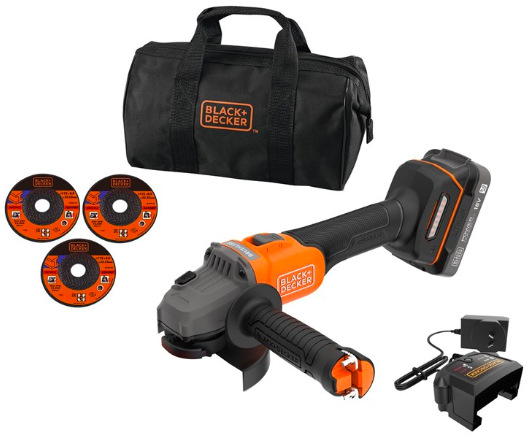 Uhlová brúska Black-Decker BCG6L8D1S-QW (s batériou)
