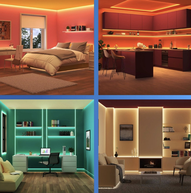 LED pásik Philips Smart LED RGB LED strip 5m Type-C biely LED pásik Philips osvetľuje spálňu, kuchyňu, pracovňu a obývaciu izbu rôznymi farbami