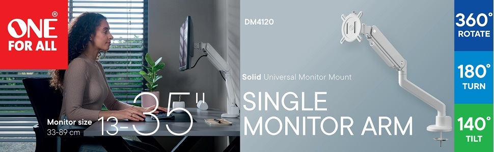 Držiak One For All DM4120 univerzálny držiak na monitor 13 "- 35" biely Držiak One For All DM4120 univerzálny držiak na monitor 13 "- 35" biely