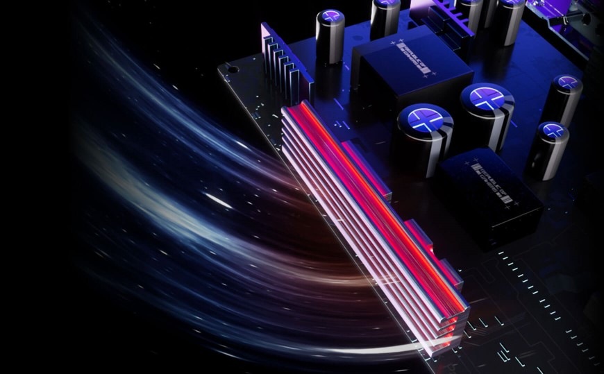 Herný monitor Asus ROG Strix OLED XG27ACDNG čierny Detail chladiaceho systému v monitore Asus ROG Strix OLED XG27ACDNG