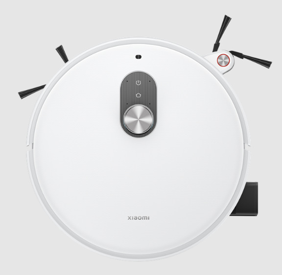 Robotický vysávač Xiaomi Vacuum 6 Pro biely Robotický vysávač Xiaomi Vacuum 6 Pre zhora s výsuvnou bočnou kefou