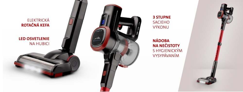 Tyčový vysávač ETA Fenix 2233 90000 sivý/červený Tyčový vysávač ETA Fenix 2233 90000, funkcia