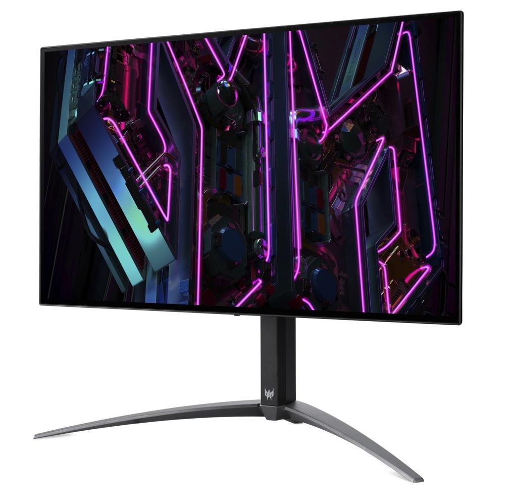 Herný monitor Acer Predator X27UW3bmiiprx čierny Zapnutý monitor Acer Predator X27UW3bmiiprx otočený doľava