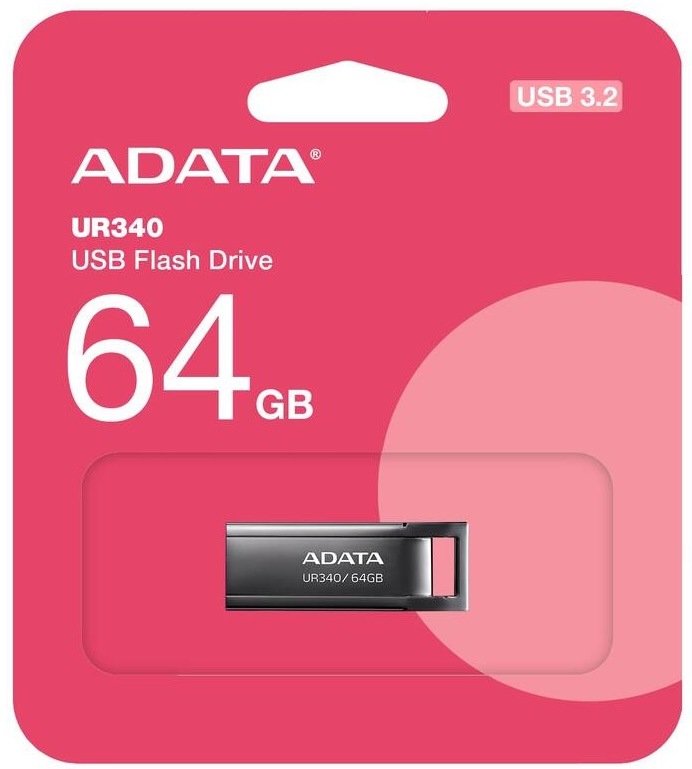ADATA UR340 USB flash disk 64GB v kovovom prevedení s bezkrytovým designom a USB 3.2 rozhraním