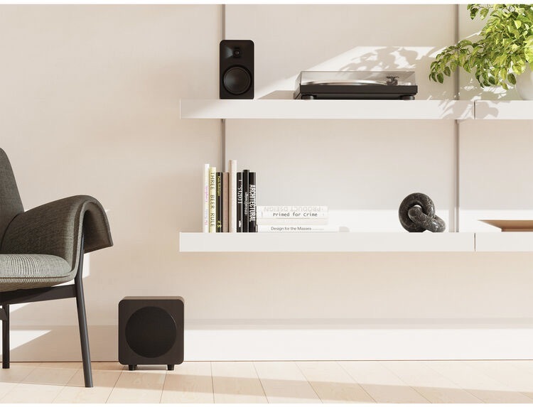Subwoofer Kanto SUB6 čierny Subwoofer ponúka prispôsobiteľné funkcie