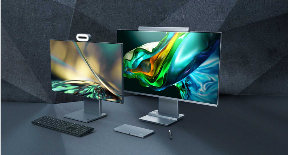 Počítač All In One Acer Aspire S27-1755 27", 2560 x 1440 QHD , bezdotykový, i7-1260P, SSD 1024 GB, Iris Xe, Microsoft Windows 11 Pro - šedý