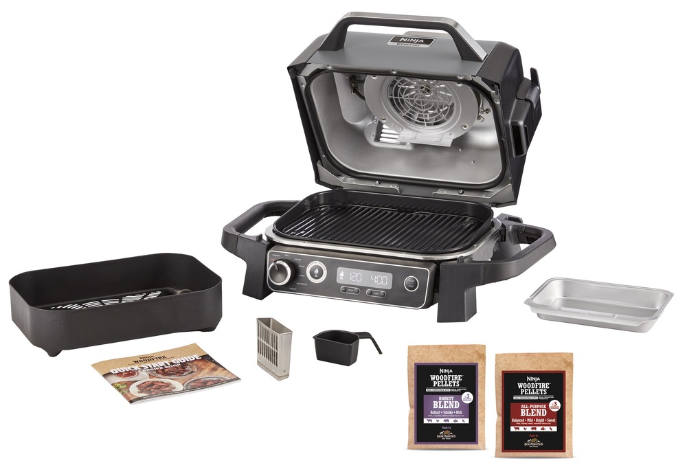 Gril Ninja OG701EU Woodfire Electric Outdoor Grill & Smoker čierny/sivý Gril Ninja OG701EU Woodfire Electric Outdoor Grill & Smoker čierny/sivý