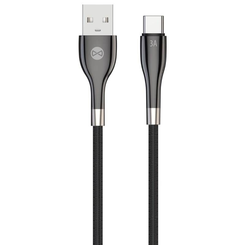Kábel Forever Sleek USB/USB-C, 3 A, 1 m čierny Kábel Forever Sleek USB/USB-C, 3 A, 1 m čierny