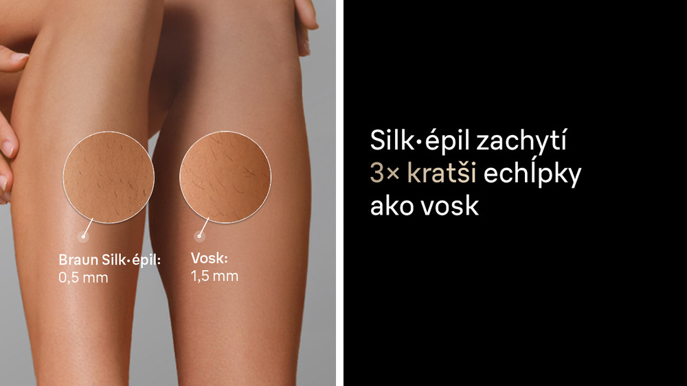 Dámska lýtka oholená epilátorom Braun Silk-épil 9 Flex SES9-071 3D v porovnaní s voskom