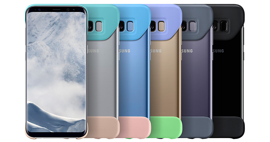 Kryt na mobil Samsung 2 dílný na Galaxy S8+ zelený/fialový