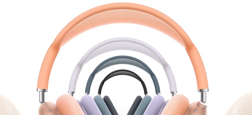 Slúchadlá Apple AirPods Max 2 - modré Detail obrázku slúchadiel v rôznych farbách.