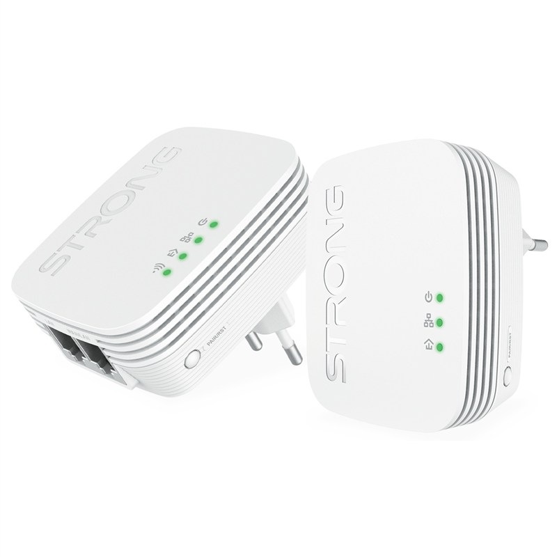 Sieťový rozvod LAN po 230V Strong súprava 2 adaptérov, W 600 MDUO MINI / 600 Mbit/s biela