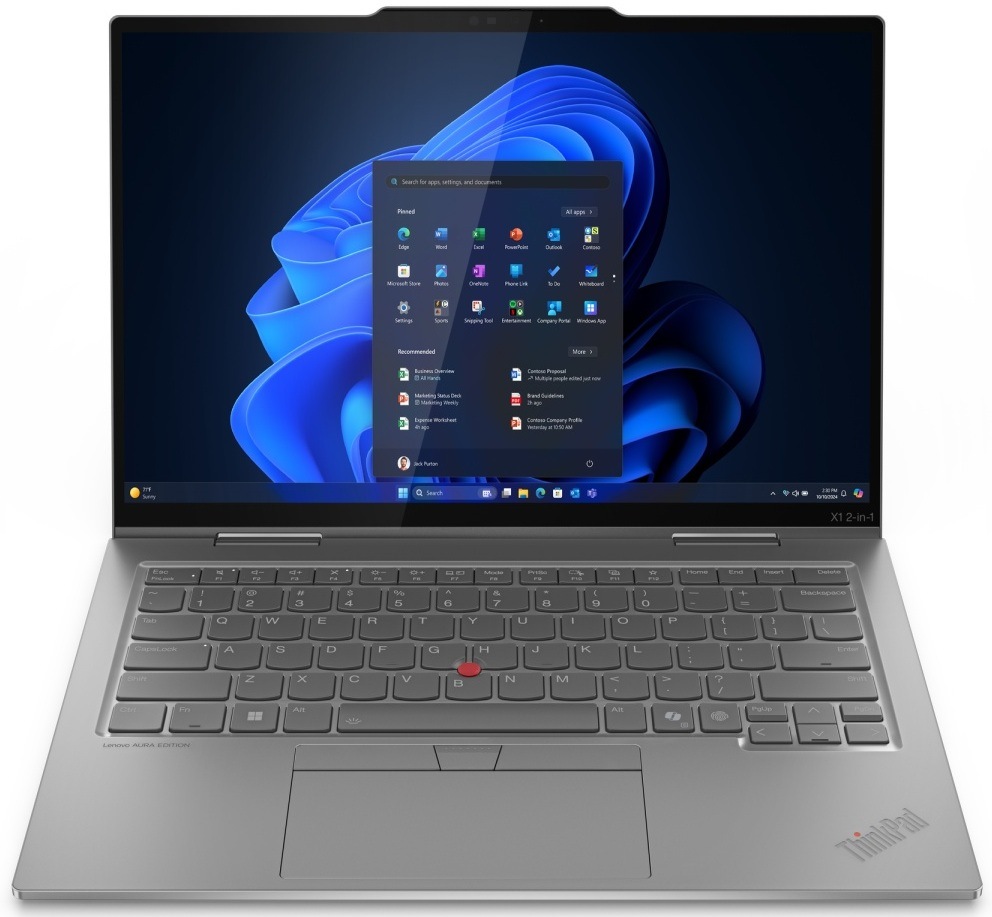 Ntb Lenovo ThinkPad X1 2-in-1 Gen 10 Intel Core U7-265U, 14", RAM 64GB, 2048, Intel Graphics, FPR, Microsoft Windows 11 Pro - sivý