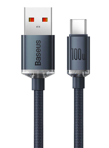 Kábel Baseus Crystal Shine Series USB/USB-C 100W 2m čierny Kábel Baseus Crystal Shine Series USB/USB-C 100W 2m čierny