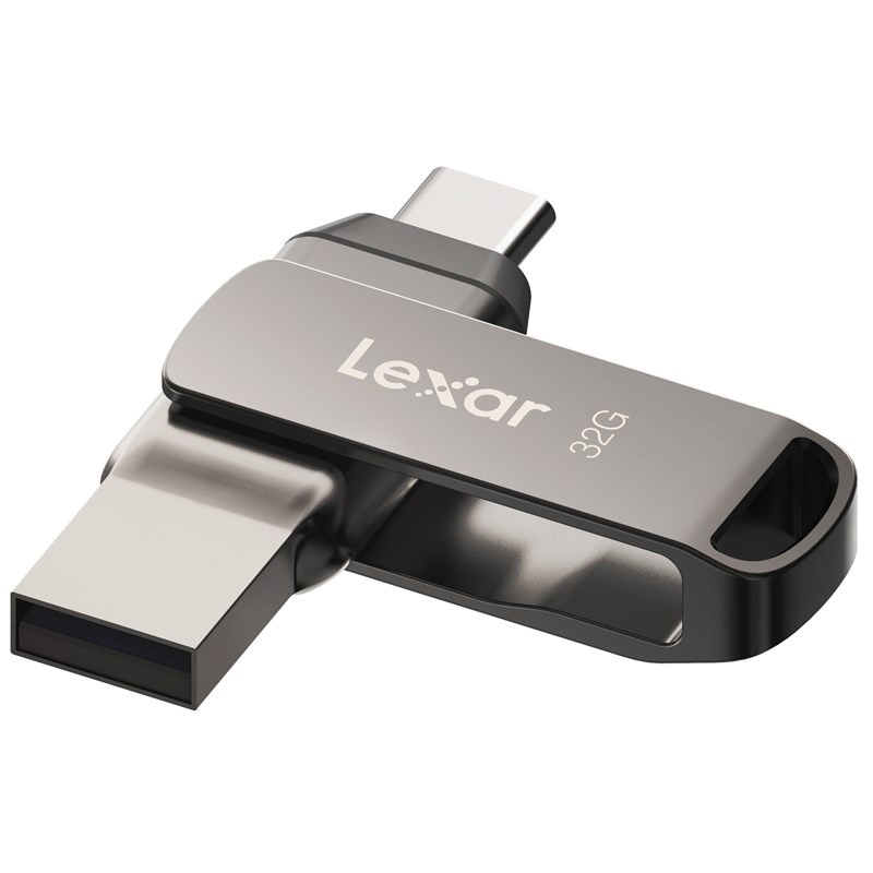 USB flashdisk Lexar JumpDrive D400 Dual, 32GB sivý