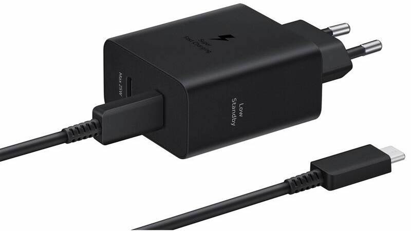 Nabíjačka do siete Samsung 2x USB-C, s funkciou Fast Charge 50W + kábel USB-C čierna