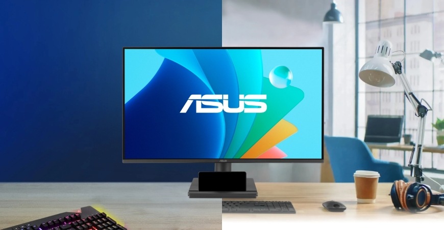 Herný monitor Asus VA249HG čierny Pracovný stôl s monitorom Asus VA249HG s elegantným a udržateľným dizajnom