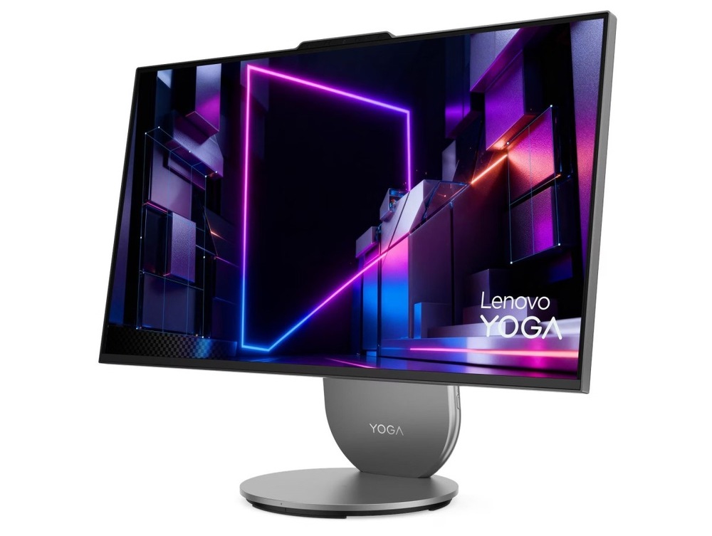 PC all in-one Lenovo Yoga AIO 27IPH11 sivý AIO PC Lenovo Yoga AIO 27IPH11 27" spredu otočený doľava