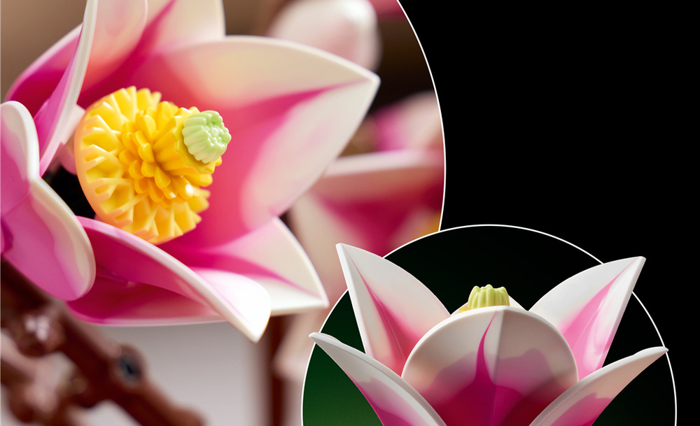 Stavebnica LEGO® Botanicals 11510 Větvičky magnólie Magnólia vytvorí výraznú domácu dekoráciu, ktorú môžete ľubovoľne naaranžovať a kombinovať.