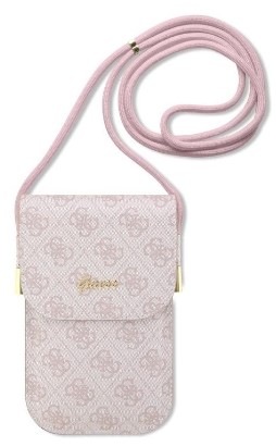 Taštička cez rameno Guess PU 4G Metal Logo Script ružové