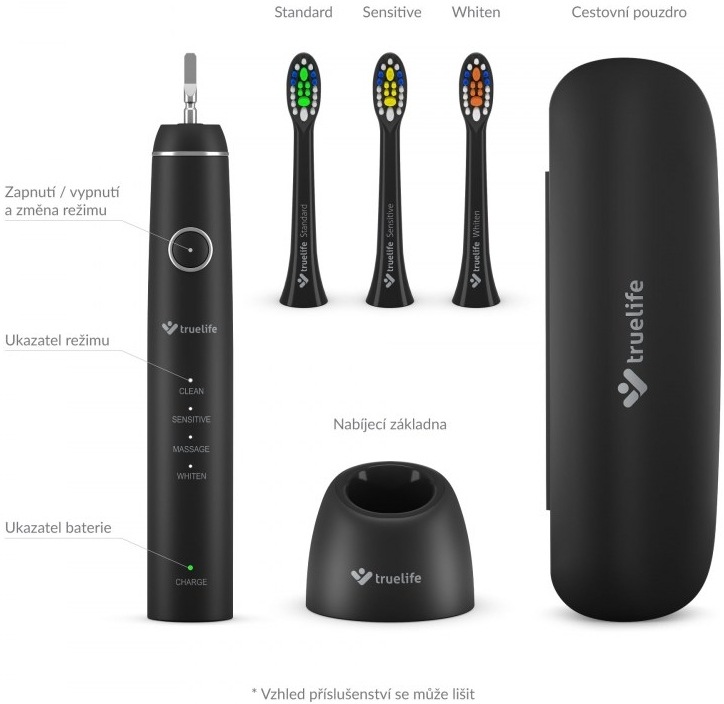 Zubná kefka TrueLife SonicBrush Compact Black čierna TrueLife SonicBrush Compact Black, černá