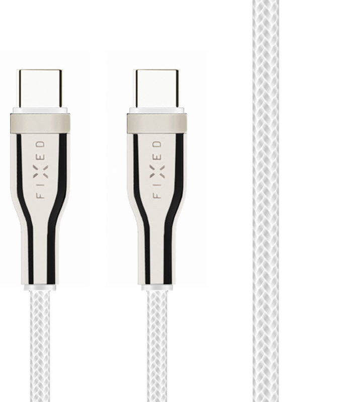 Kábel FIXED USB-C/USB-C s podporou PD, 100W, 2m - biely