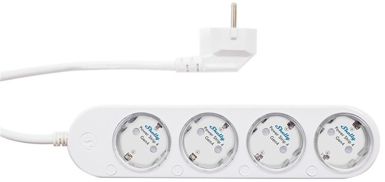Šikovný predlžovací na každej zásuvke Shelly Powerstrip s meraním spotreby na každej zásuvke