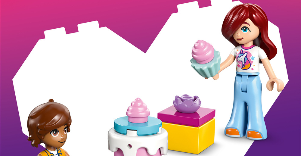 Stavebnica LEGO® Friends 42675 Jednorožie donáškové auto s tortou Torta, darček, balónik a donut rozširujú možnosti hrania a pomáhajú deťom vytvárať najrôznejšie oslavy.