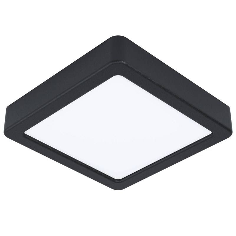 LED stropné svietidlo Eglo Fueva 5, štvorec, 16 cm, neutrálna biela čierne