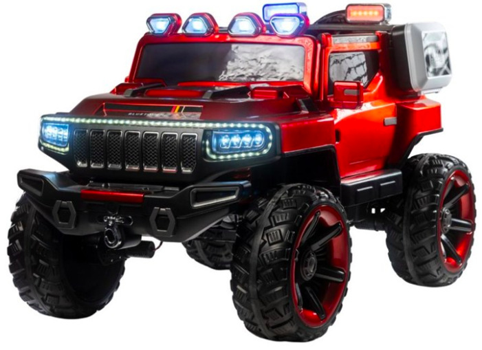 Detské elektrické autíčko BLUETOUCH off-road pre chlapcov, červené terénne vozítko so svetlami