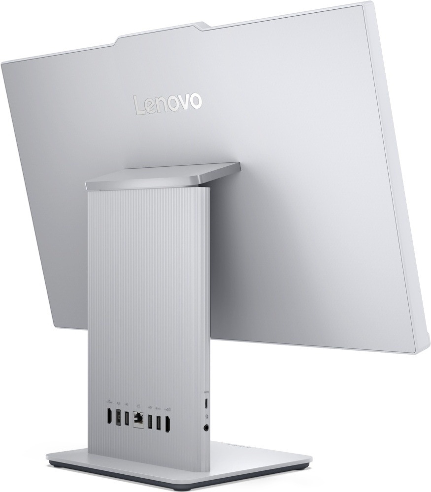 PC all in-one Lenovo IdeaCentre 24IRH9 sivý Chrbát AIO Lenovo IdeaCentre vybaveného radom konektorov