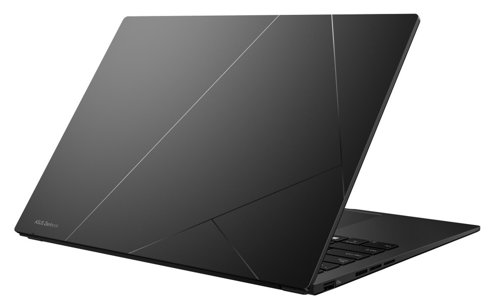 Pootvorený notebook Asus Zenbook 14 zozadu