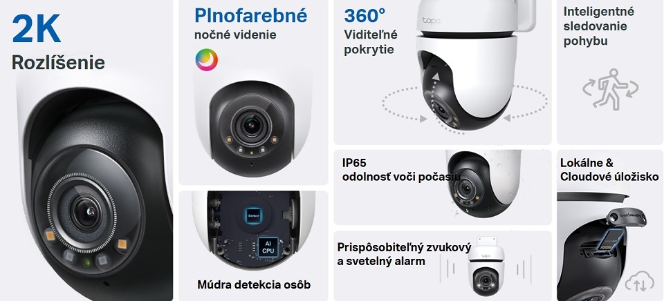 IP kamera TP-Link Tapo TC41, Outdoor 2K biela IP kamera TP-Link Tapo TC41, Outdoor 2K biela