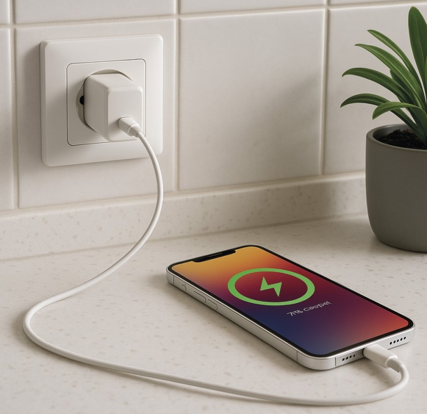 Nabíjačka do siete EMOS GaN, 20W, 1x USB-C biela „Nabíjačka