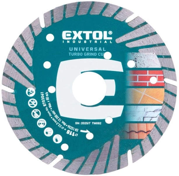 Kotúč diamantový EXTOL 8703061 pre betón, železobetón, žulu, tehly, kameň, dlaždice, keramiku