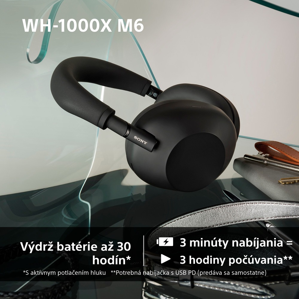 Sony WH-1000XM6, čierna