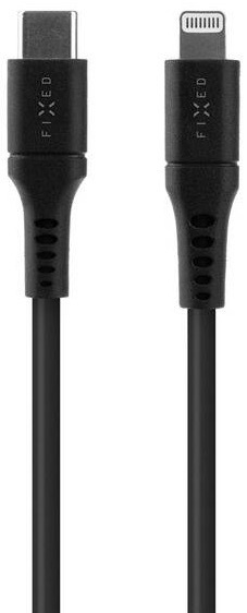 Kábel FIXED Liquid silicone USB-C/Lightning s podporou PD, MFi, 1,2m čierny